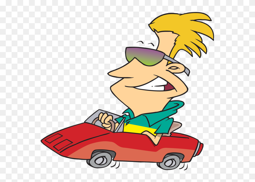 Cartoon Guy In A Car Clipart