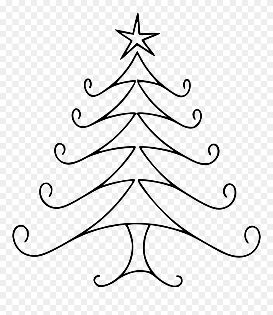Simple Drawing Of Christmas Tree Clipart