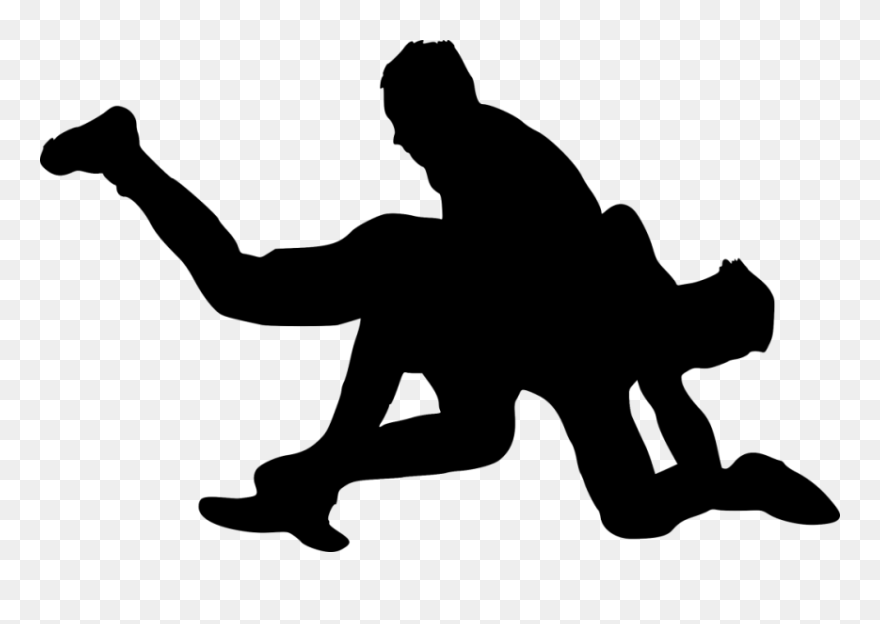 Silhouette Clip Art - Wrestling Clipart Wrestler Silhouette - Png Download