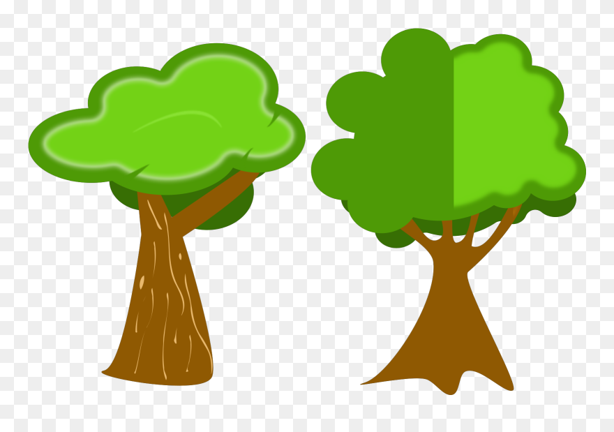 Trees And Flowers Cartoon Clipart