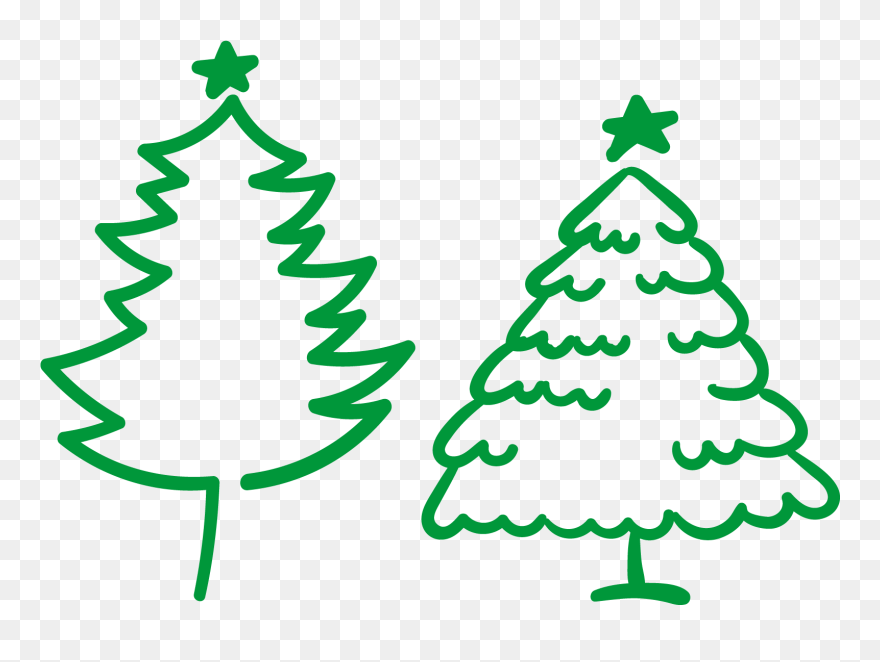 Christmas Tree Illustration - Simple Cartoon Christmas Tree Png Clipart