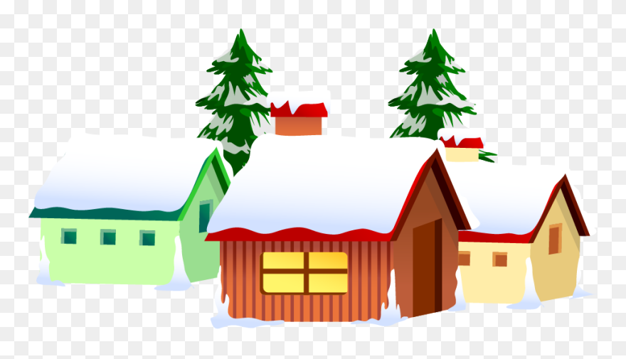 Rudolph Reindeer Santa Claus Christmas Drawing - House Cartoon In Snow Png Clipart