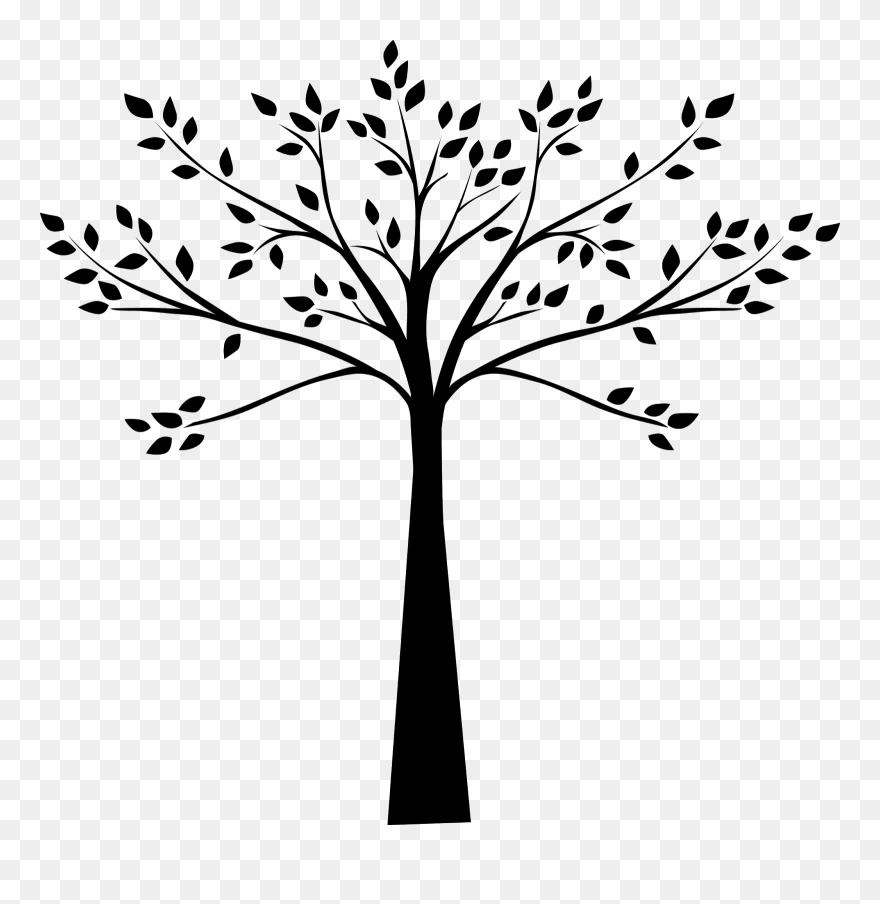 Tree Black And White Drawing Plum - Tree Drawing Images Png Clipart