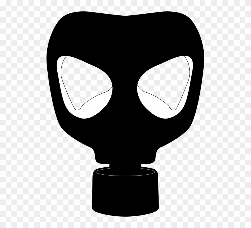 Gas Mask, Breather, Breathing, Black, White - Gas Mask Clipart - Png Download