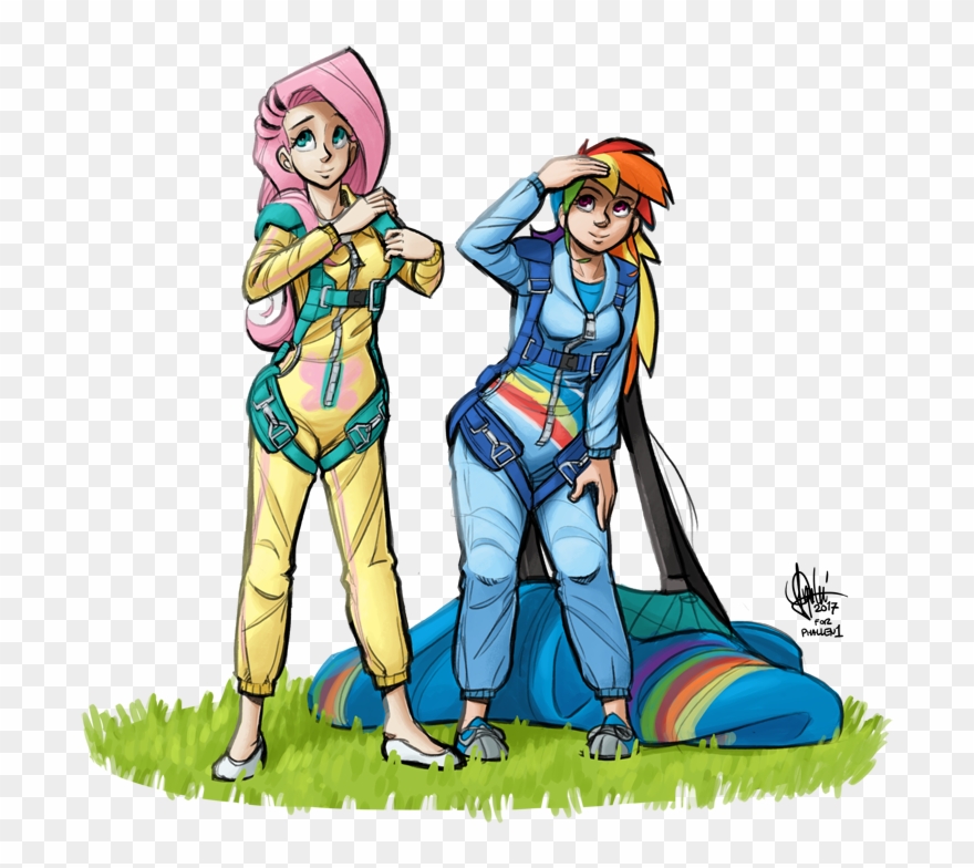 Artist Theartrix Clothes Commission Duo Fluttershy - Lunar Lander From Eyes Turned Skywards Clipart