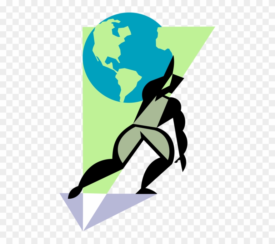 Graphic Transparent Carrying Weight Of World - Illustration Clipart
