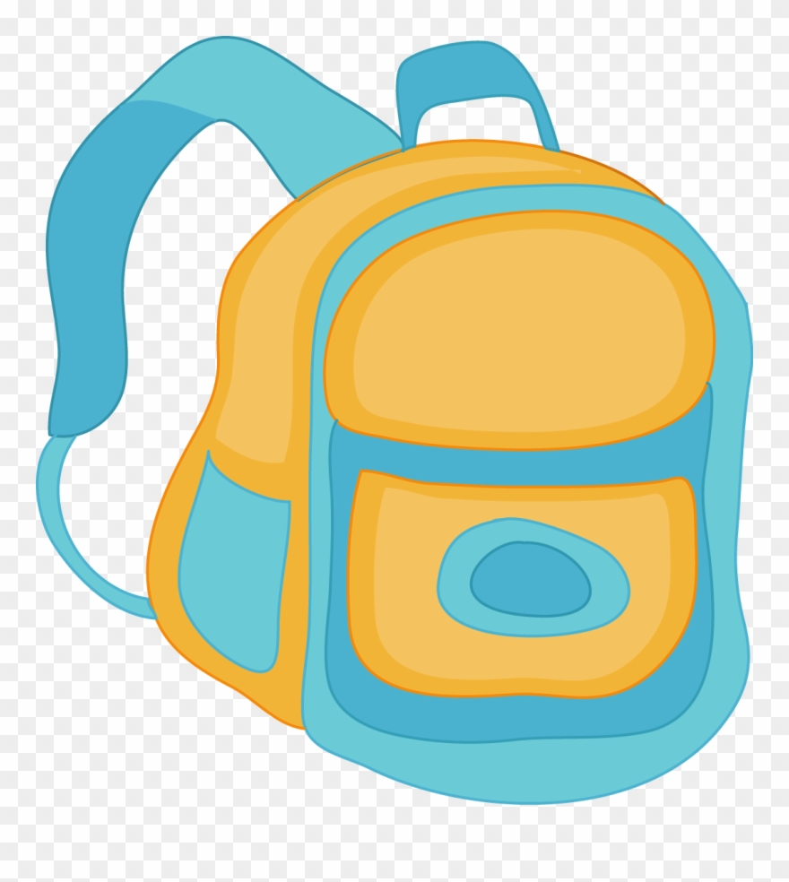 First Day Of Speech Ideas Blue And Yellow Backpack - Blue Clipart