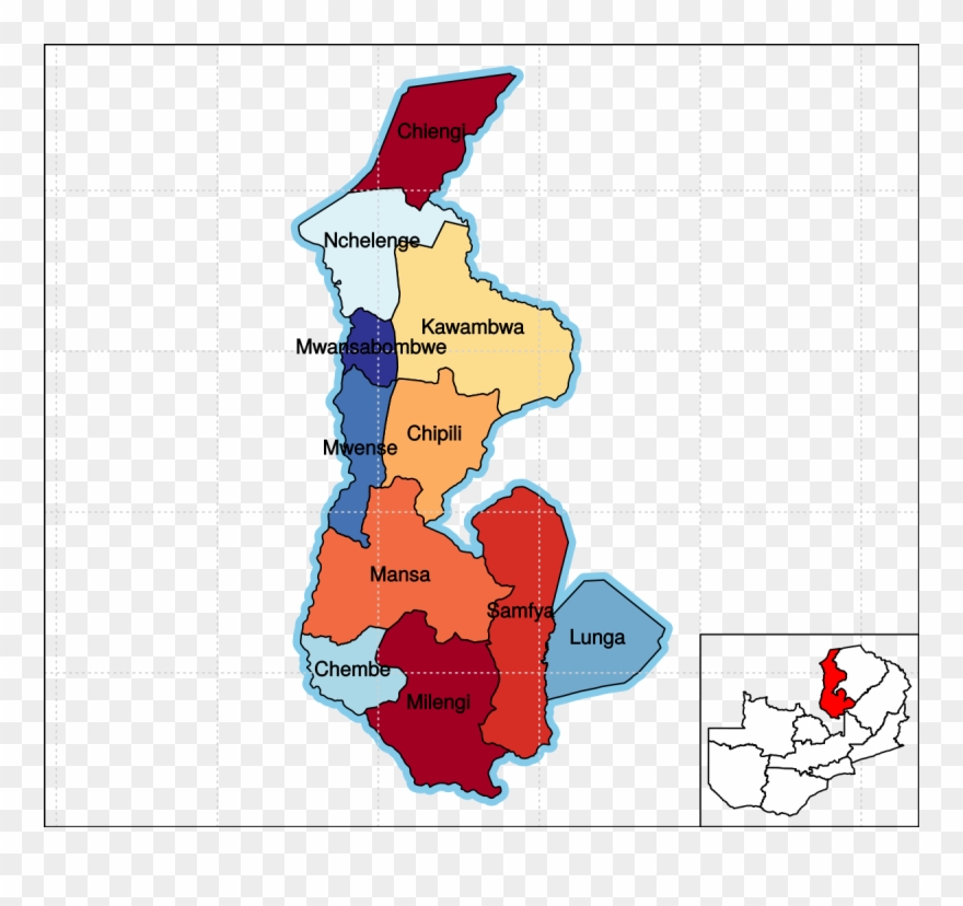 Map Of Luapula Province Zambia Clipart