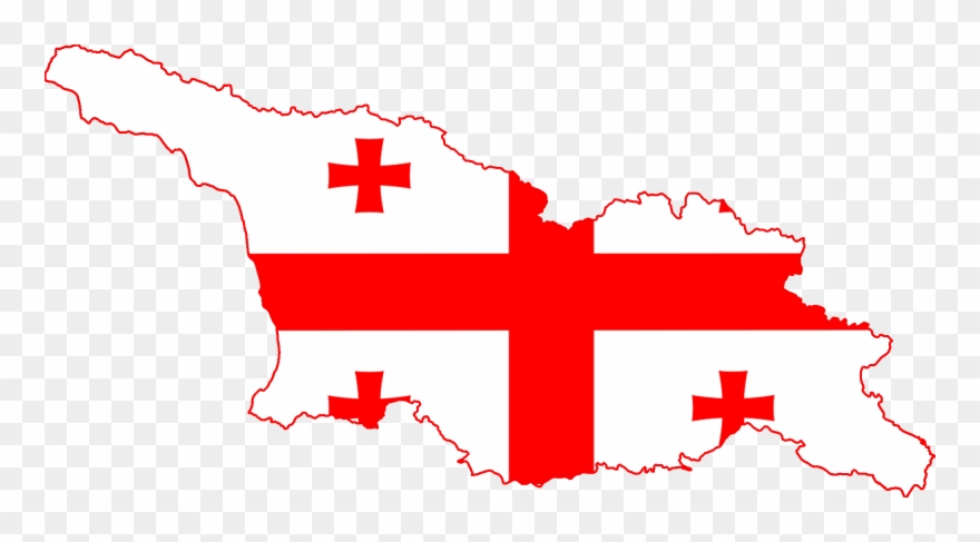 Flag Map Of Georgia - Georgia Flag Map Png Clipart