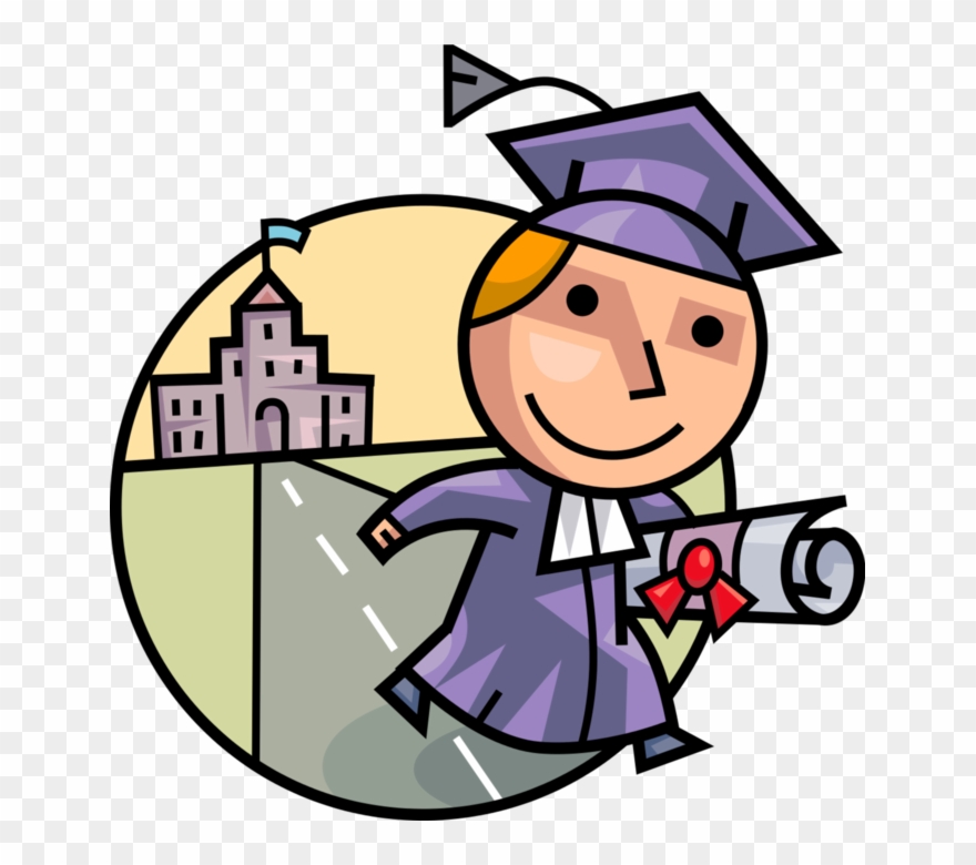 Graduate Leaves School With - High School Student Clipart Png Transparent Png