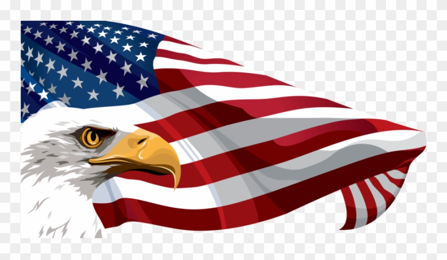 Clipart Resolution 8000*4259 - Eagle With Flag Clipart - Png Download