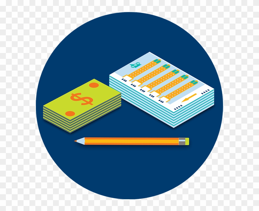 A Stack Of Lottery Tickets Sitting Beside A Stack Of - Banknote Clipart