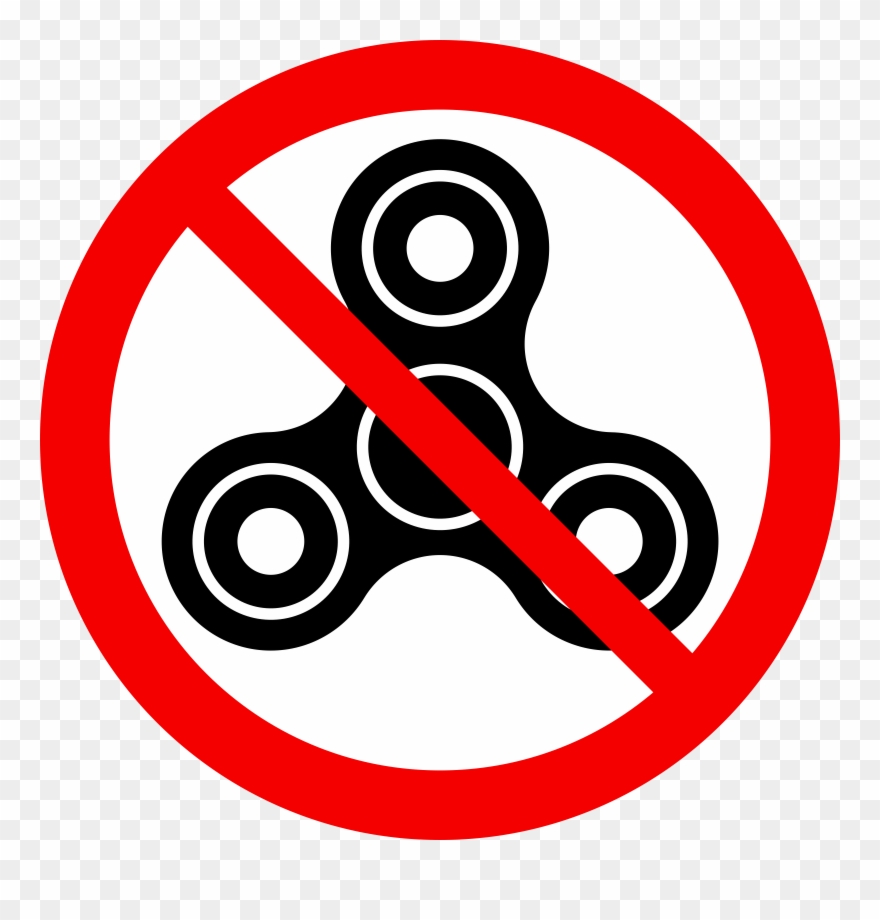 Jpg Library Clipart No Big Image - No Fidget Spinner Sign - Png Download