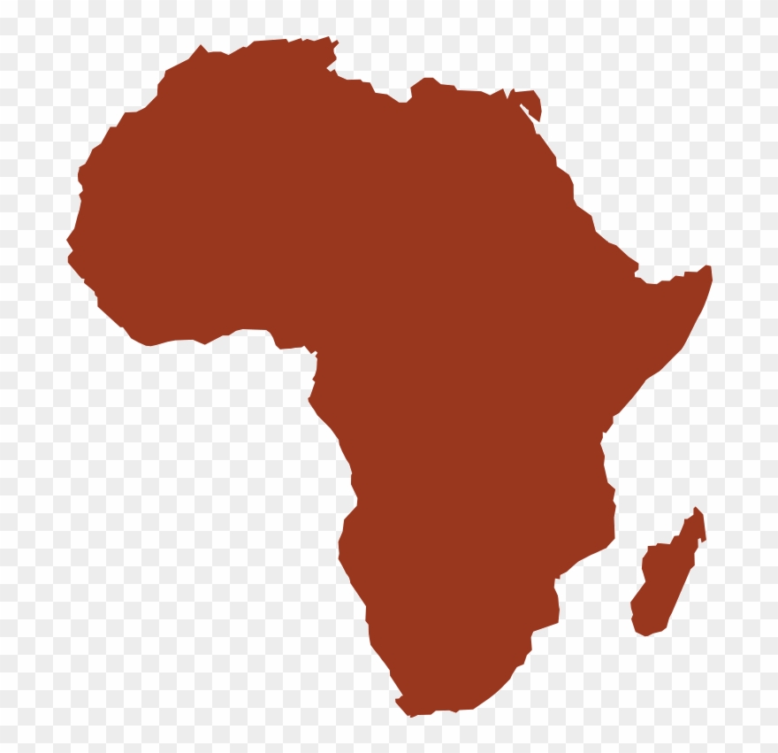 An Illustration Of The Continent Of Africa - Africa Map In Red Clipart