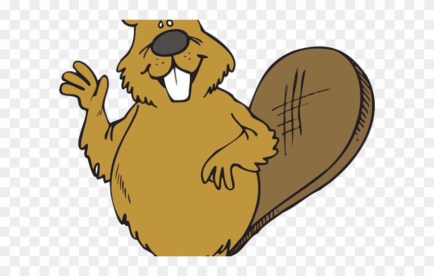 Goodbye Clipart Wave Hi - 3drose Ht 193138 2 Print Of Cute Cartoon Beaver On - Png Download