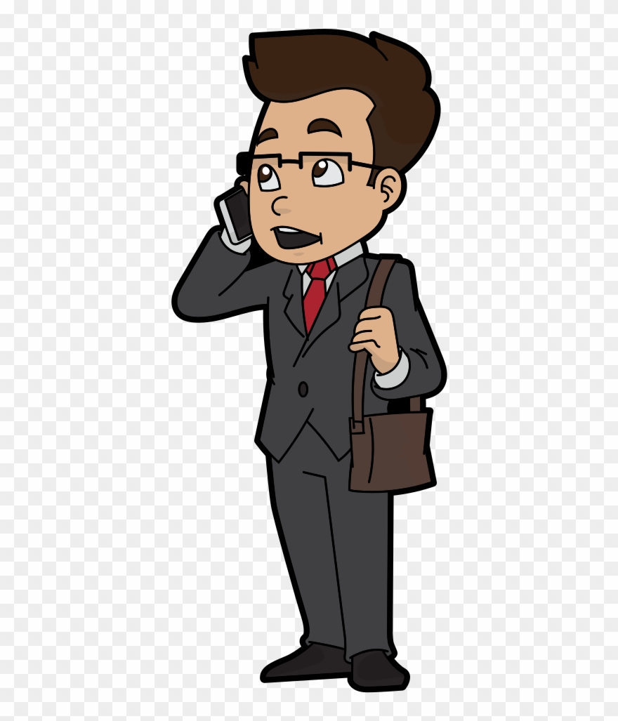 This Image Rendered As Png In Other Widths - Cartoon Person On The Phone Clipart