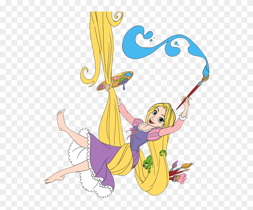 Rapunzel Running With Pascal Rapunzel, - Tangled Clipart