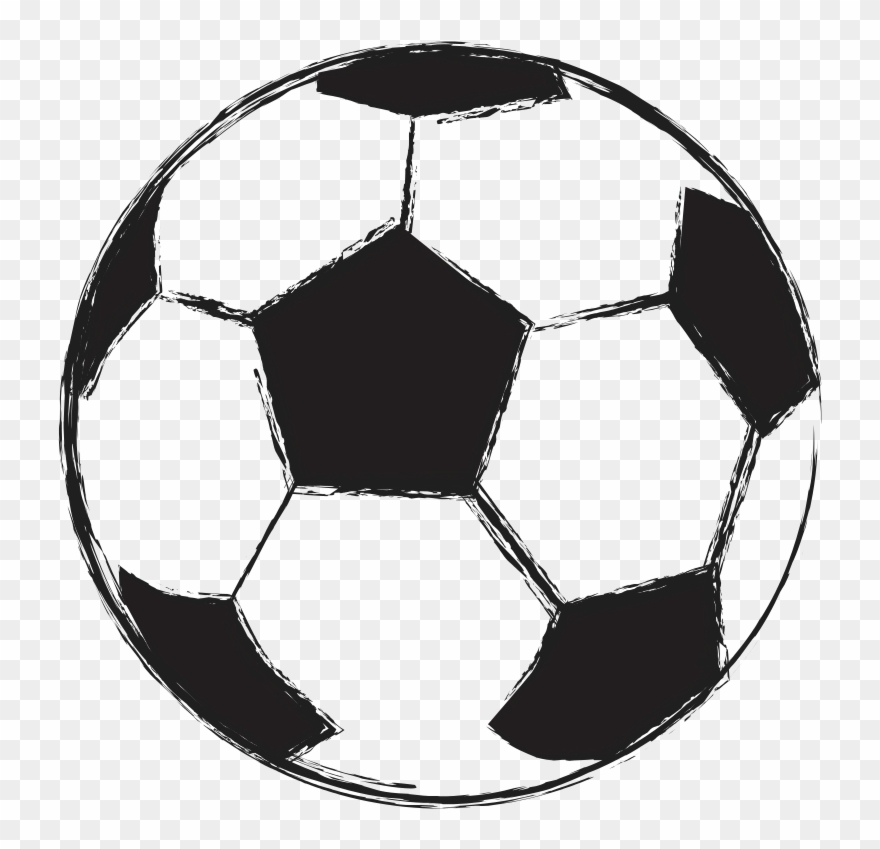 Football Field Black And White - Bola De Futebol Ilustração Clipart