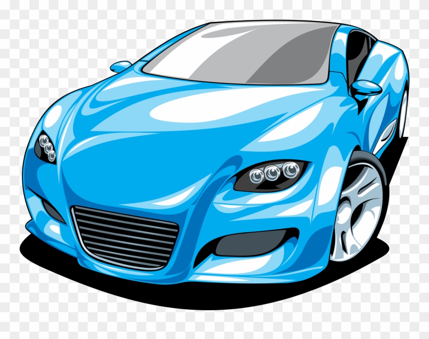 Ferarri Clipart Fruit - Blue Sports Car Vector - Png Download