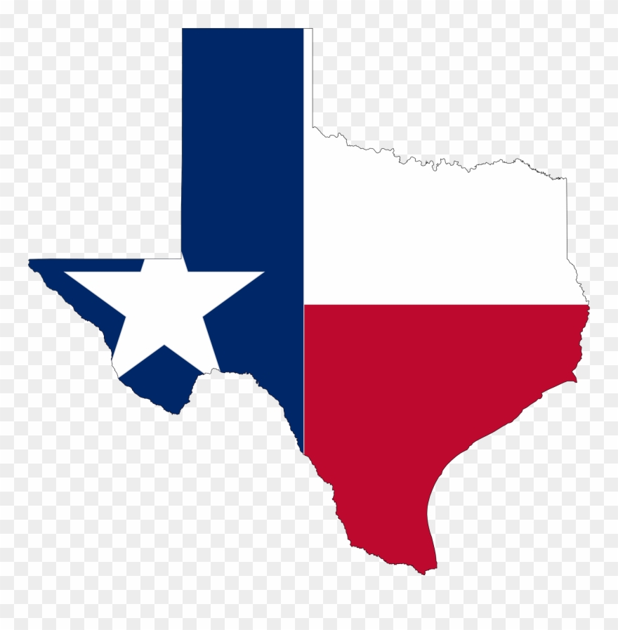 Title - - Flag Map Of Texas Clipart