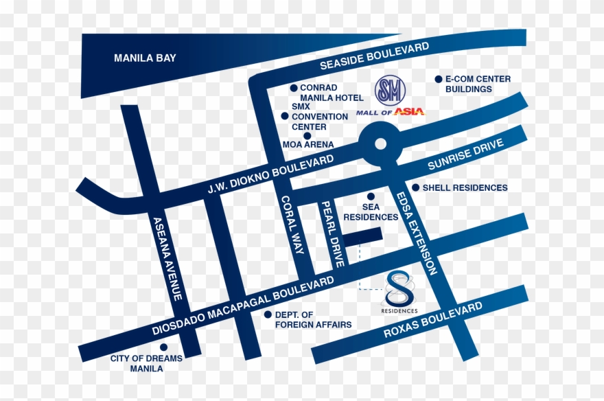 S Residences Location And Vicinity Map Preselling - Sm Mall Of Asia Clipart
