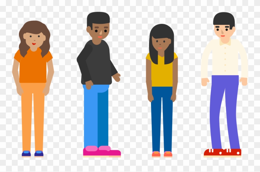 4 People Standing Clipart