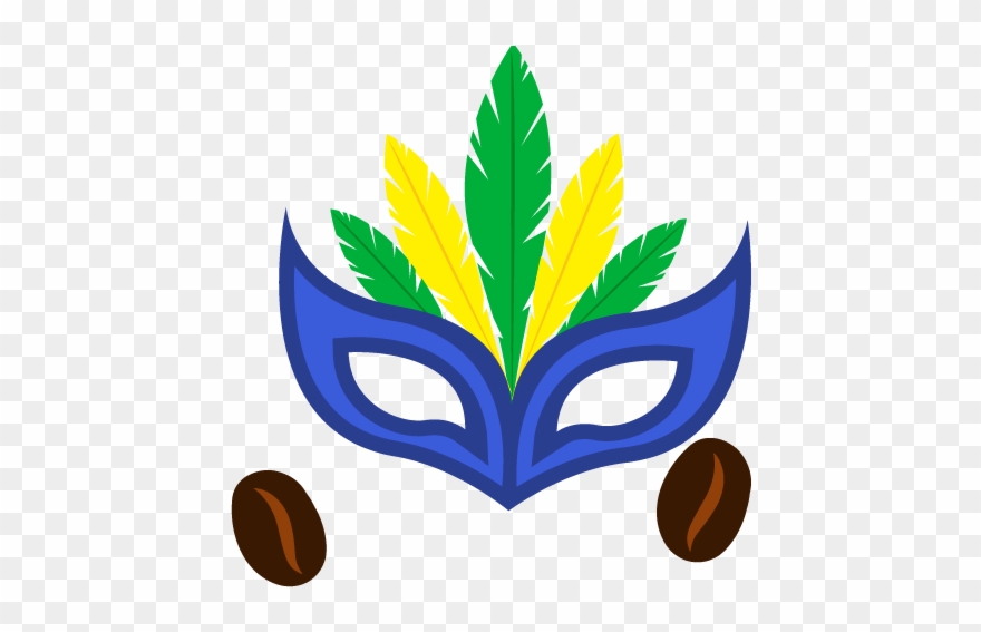 Svg Freeuse Mask Clip Art Blue - Mascaras De Carnaval Azul E Amarela - Png Download