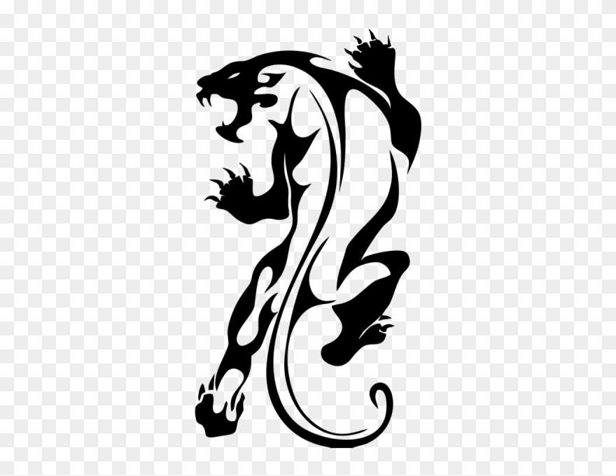Jaguar Vinyl Sticker - Jaguar Tribal Tattoo Clipart