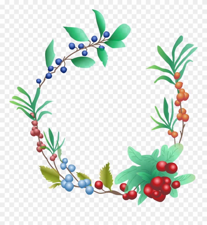 Vector Graphics,free Pictures, Free - Wreath Of Fruit Watercolor Clipart