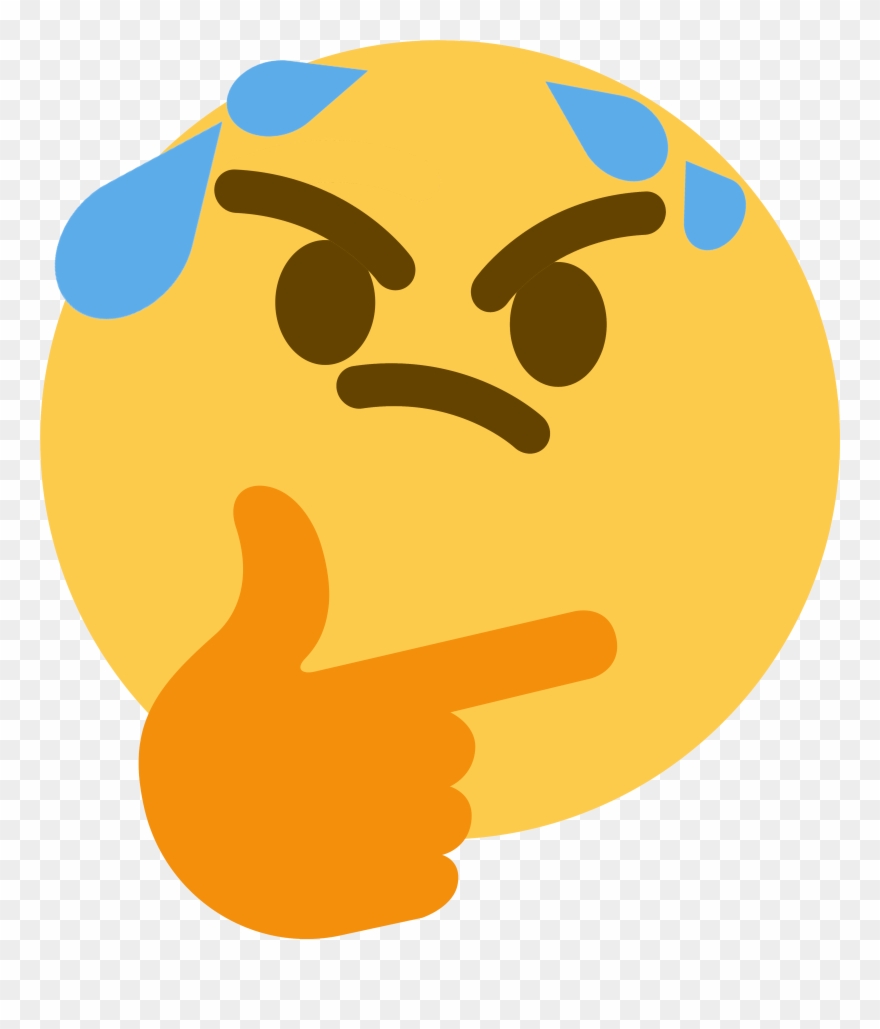 Thinksweat - Thinking Emoji Discord Meme Clipart