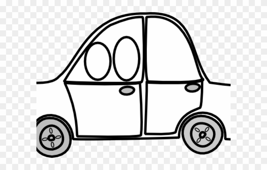 Ride Clipart Car - Car Cartoon Black And White Png Transparent Png