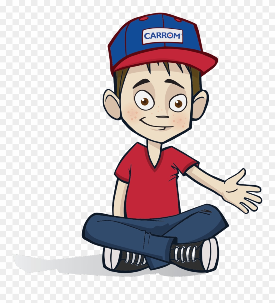 Carrom Kid - “ - Cartoon Sitting Boy Png Clipart