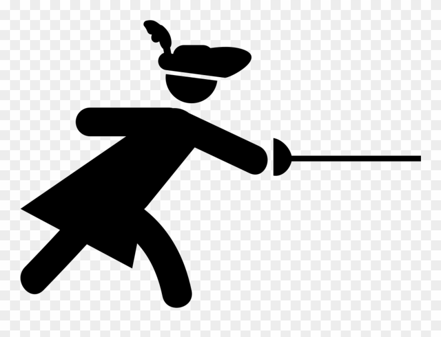 Fencing Clipart Stick Figure - Sword Fighter Icon Png Transparent Png