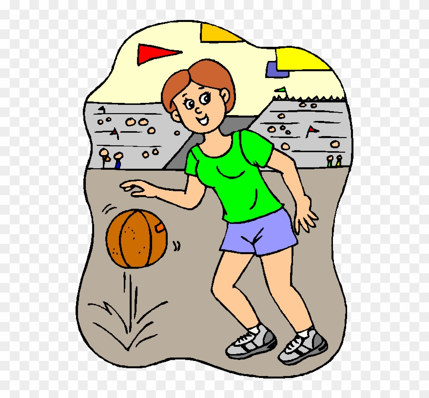 Girl Playing Basketball - Basketball Clipart