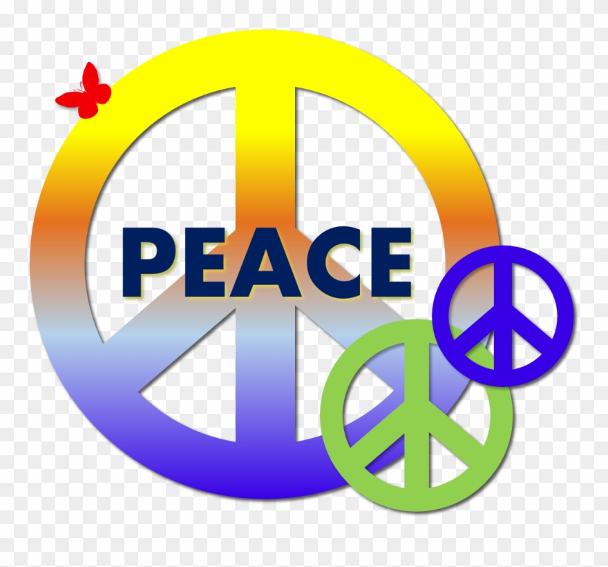 Colorful Peace Sign - Circle Clipart
