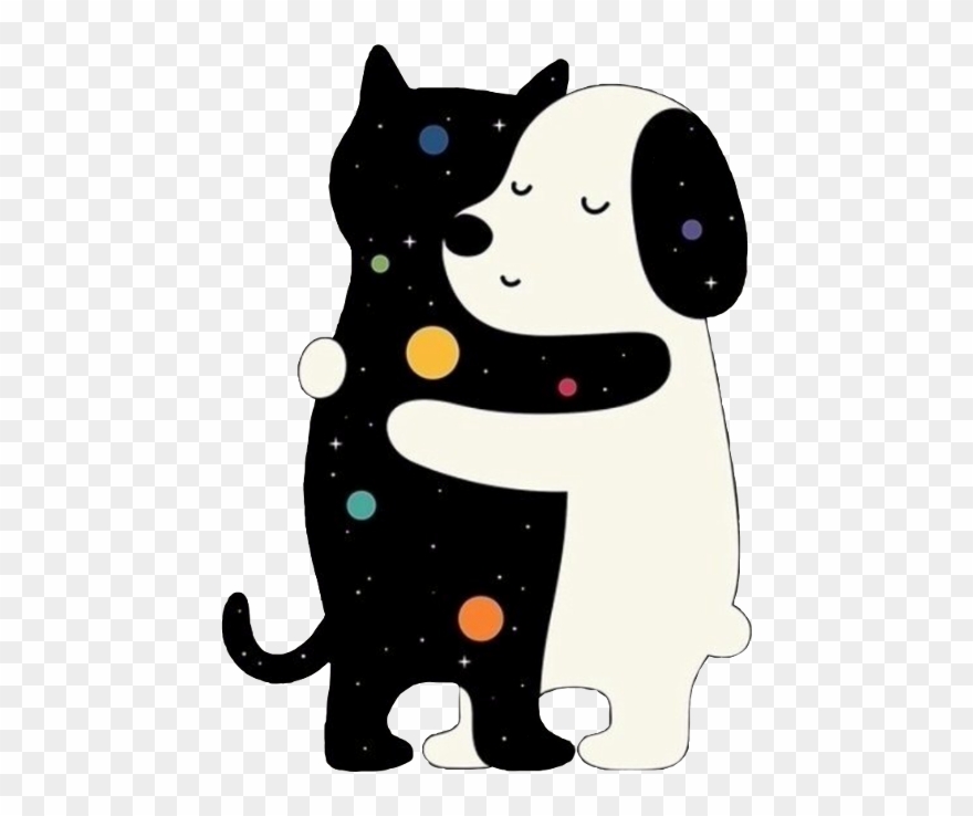 Dog Cat Love Cartoon Clipart