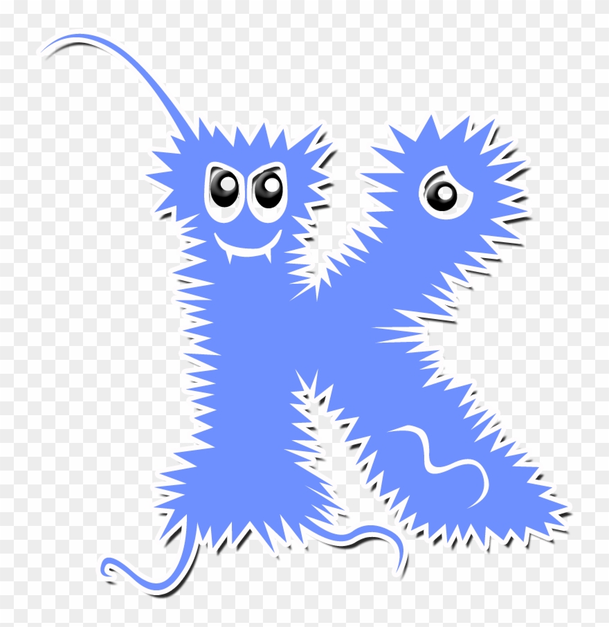 B *✿*monstruitos Azules Name Letters, Letter K, Letters - K Scary Hairy Monster Initial K Computer Laptop Ipad Clipart