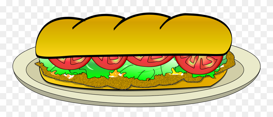 Vector Sandwich Baguette Clipart Black And White - Baguette Sandwich Clipart - Png Download