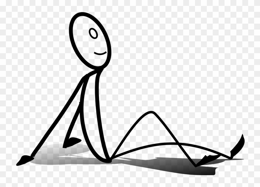 True Happiness - Stick Figure Sitting Down Clipart