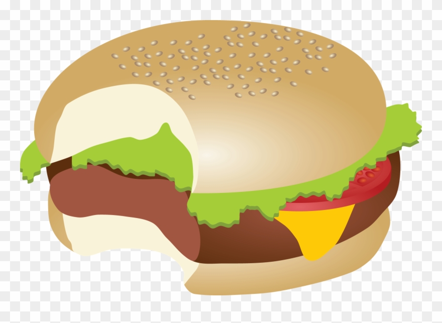Download Hamburger Fast Food Veggie Submarine Hamburg - Burger Bite Clipart - Png Download