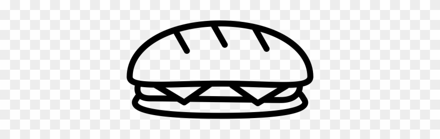 Sandwich Rubber Stamp - Subway Sandwich Outline Clipart