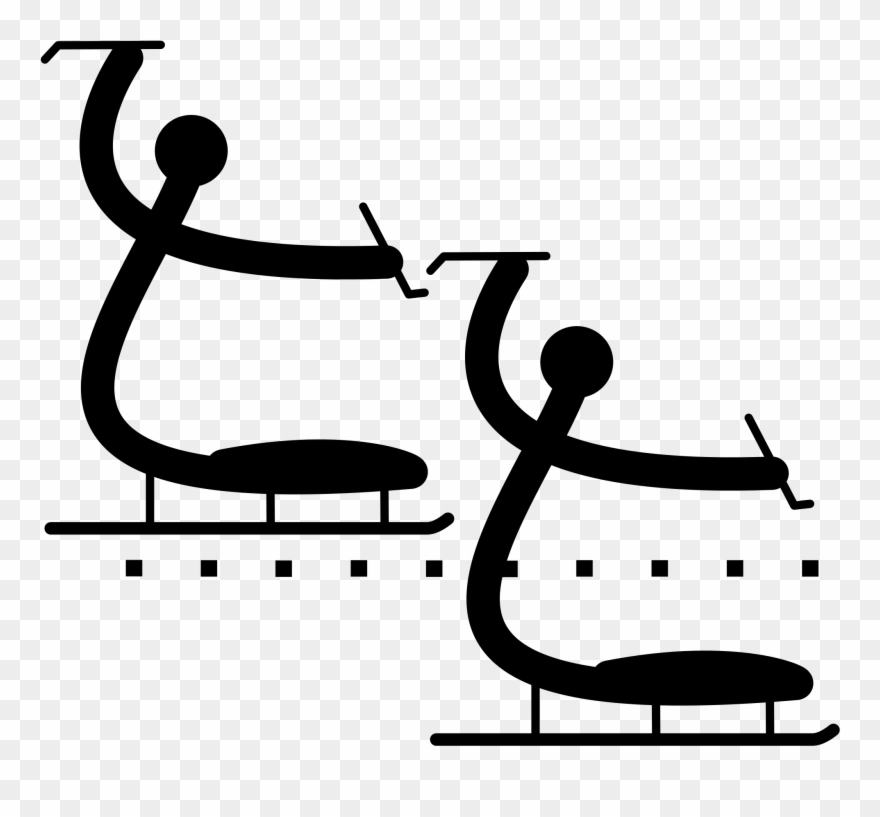 File Ice Sledge Speed Racing Paralympic Pictogram - Ice Sledge Speed Racing Clipart