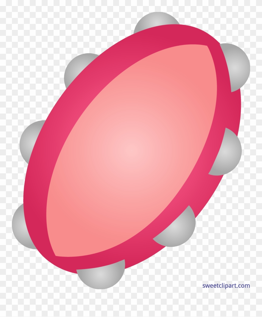 Tambourine Clip Art - Pink Tambourine Clipart - Png Download