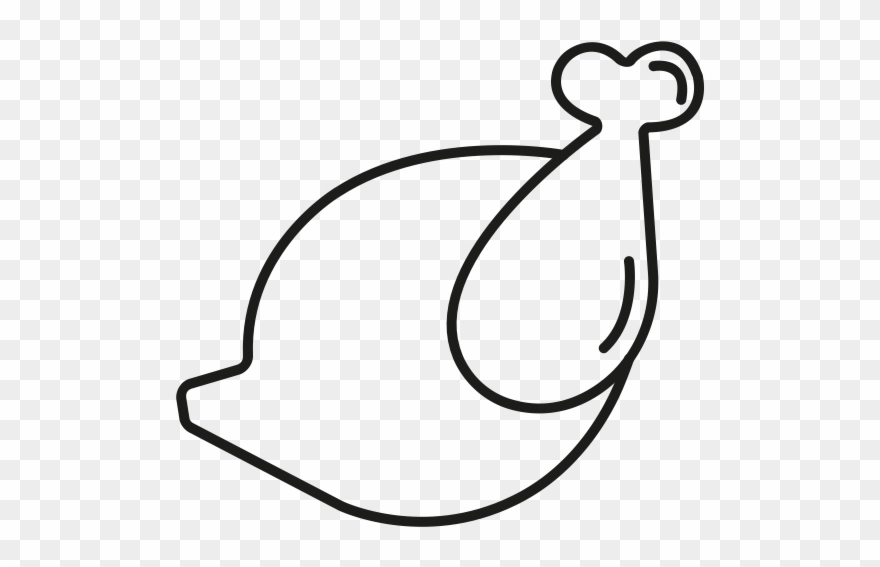 Chicken Rubber Stamp - Line Art Clipart