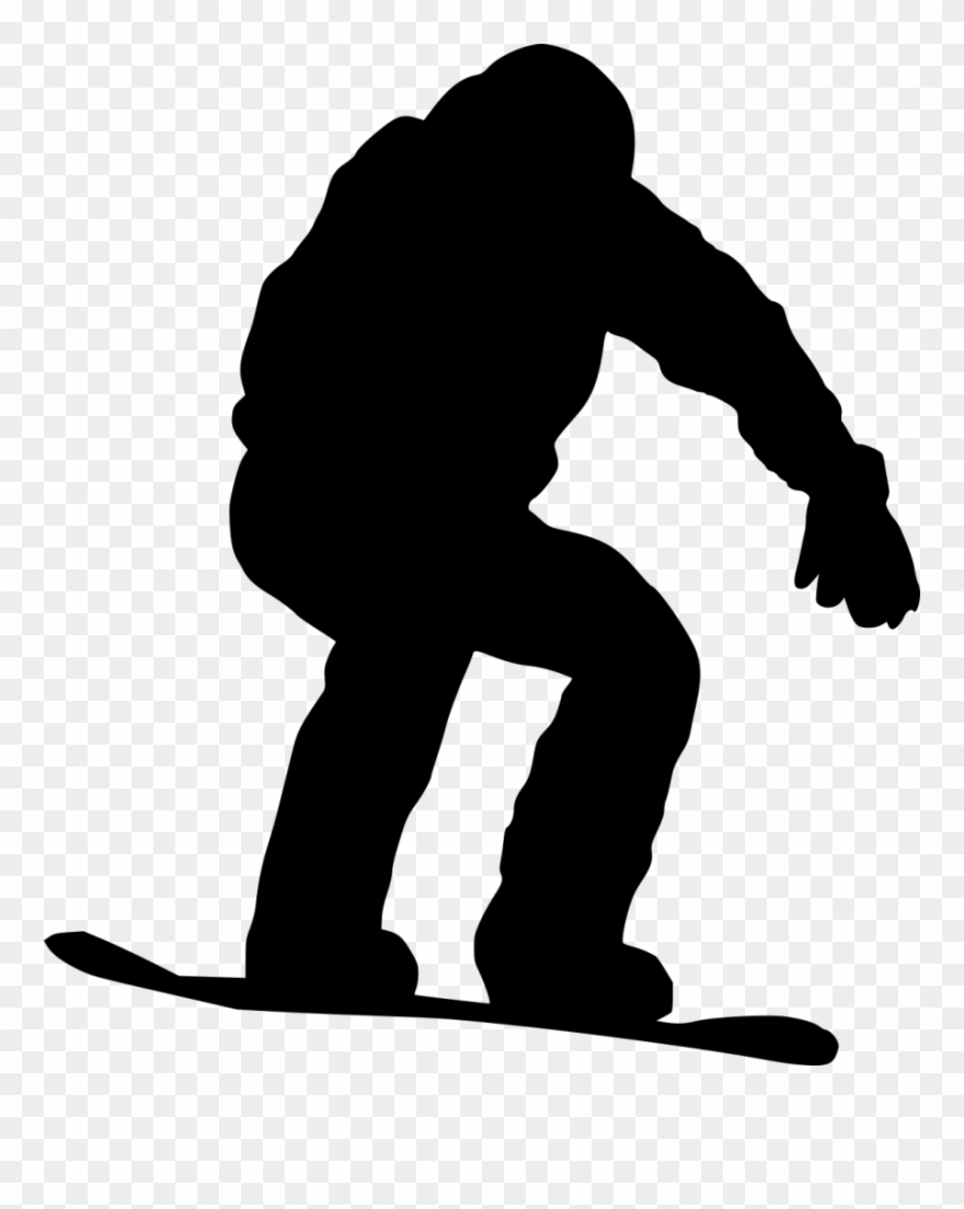 7 Snowboarder Silhouette - Portable Network Graphics Clipart