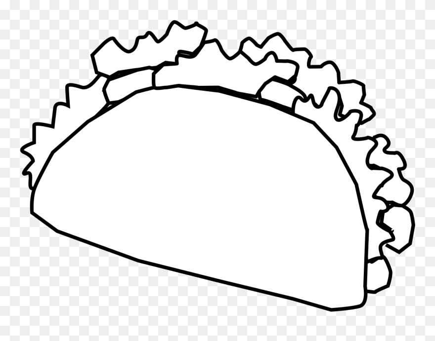 Small Clipart Taco - Taco Clipart Png Black And White Transparent Png
