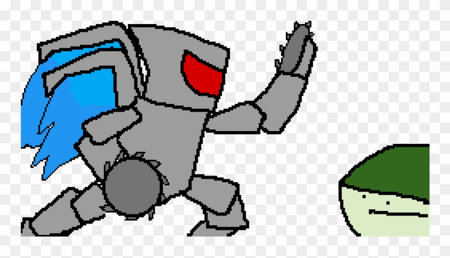 Flying Robot With A Saw Blade - Cartoon Clipart