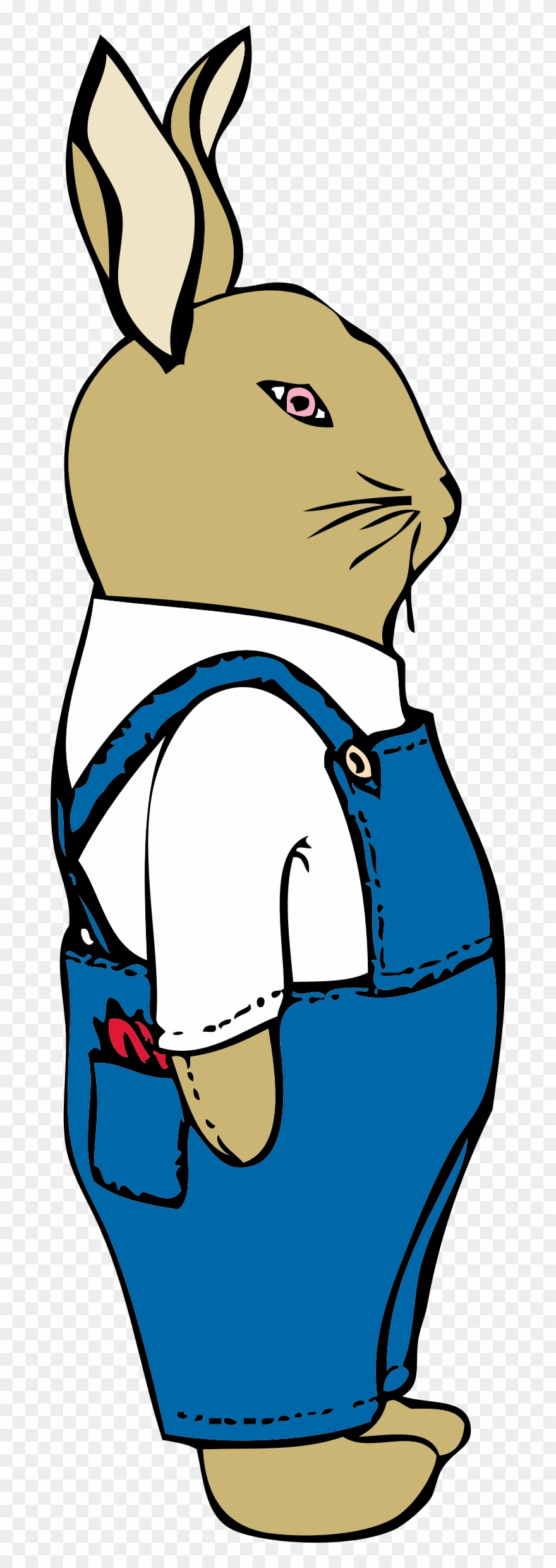 Bunny In Overalls - Rabbit Clipart