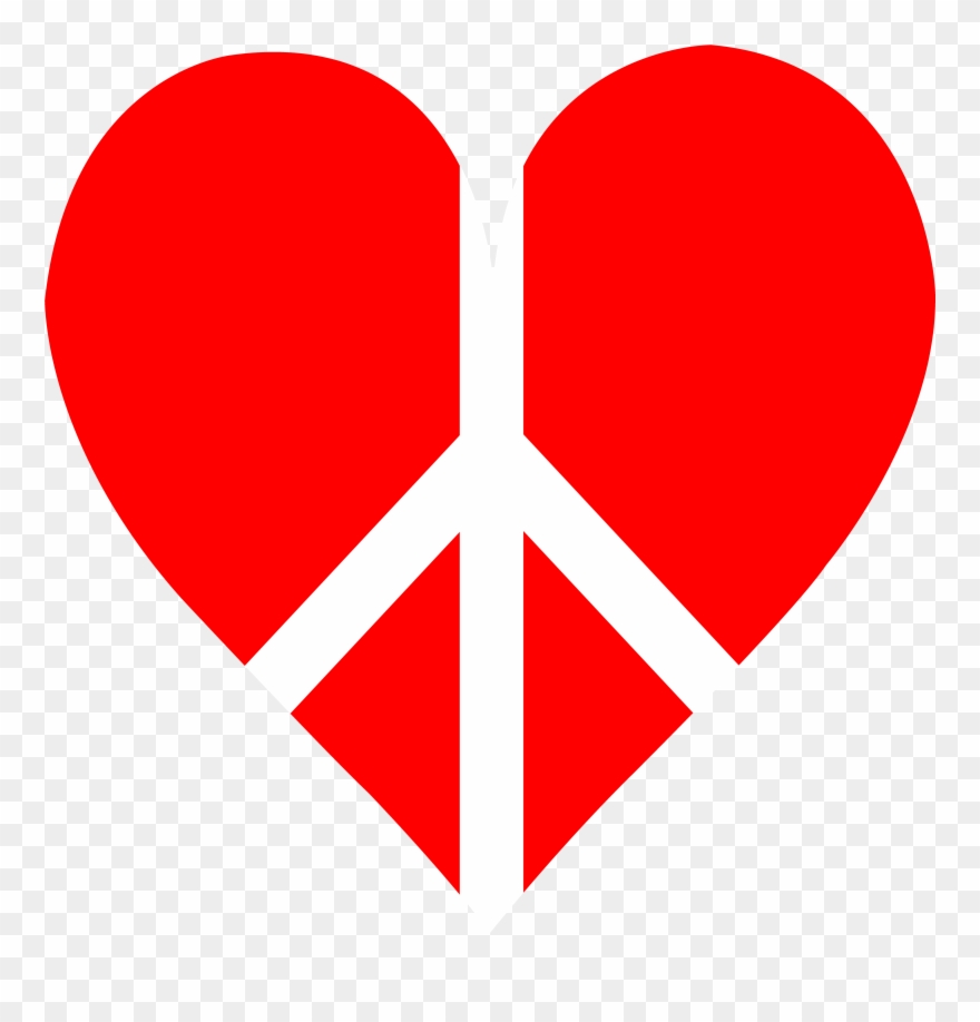 Red Peace Heart Logo - Peace Heart Clipart - Png Download