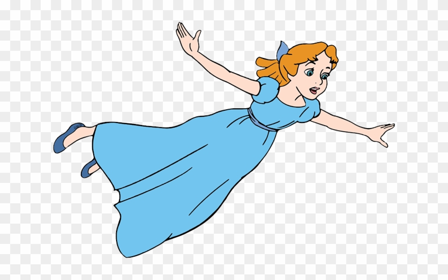 Back To Peter Pan Clip Art Menu - Wendy Peter Pan Flying - Png Download